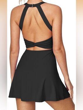 Black Backless Tennis / Athletic Dress